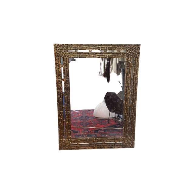 Mid-Century Modern Vintage Mirror with Bronze Frame, 1970s For Sale - Image 3 of 11