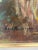 Vintage Tiger Oil Painting With Faux Bamboo Frame- Signed For Sale - Image 4 of 7