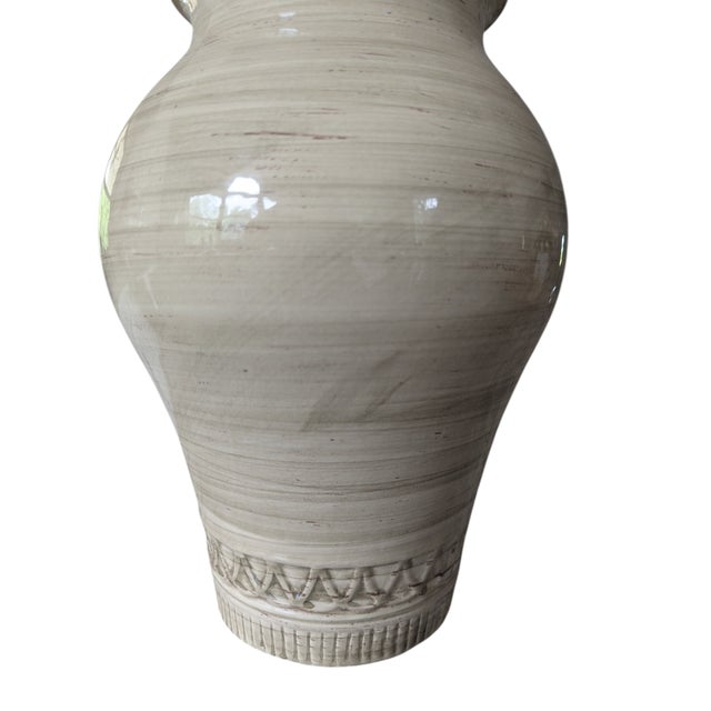Mid Century Modern Glazed Ceramic Pottery Table Lamp For Sale - Image 9 of 14