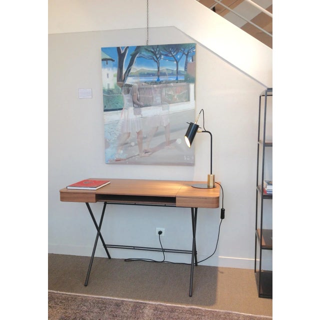 Cosimo Desk with Walnut Veneer Top & Dark Brown Frame by Marco Zanuso Jr. for Adentro, 2017 For Sale - Image 10 of 11