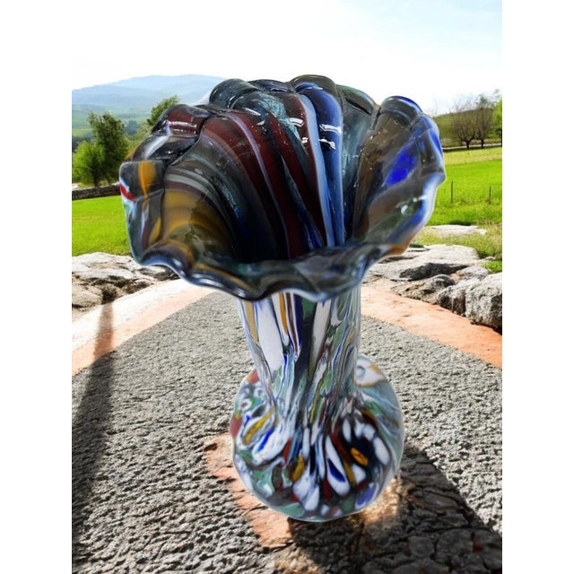 Murano Vase with Multi-Flowered Murrine For Sale - Image 6 of 15