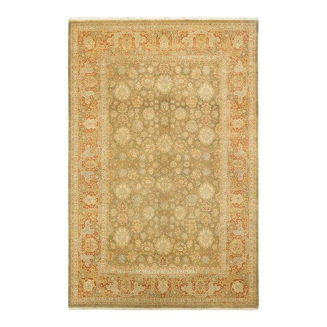 Mogul Collection Hand-Knotted Area Rug - Green 6' 2" x 9' 4" For Sale - Image 4 of 4