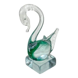 Small Murano Glass Swan Figurine For Sale