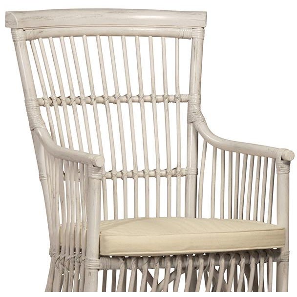 White Wash Rattan Armchair Chairish