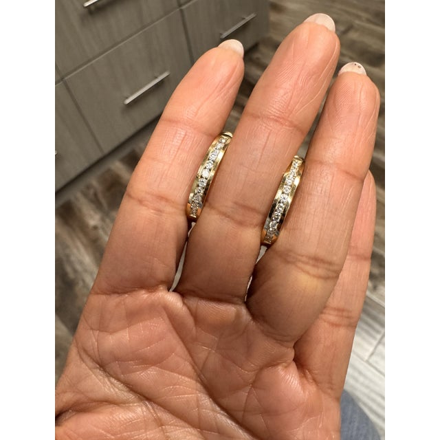 Roshe Jewels Hoop Earrings With Natural Diamonds, 0.75 Carats 14k Yellow Gold, A Pair For Sale - Image 10 of 12