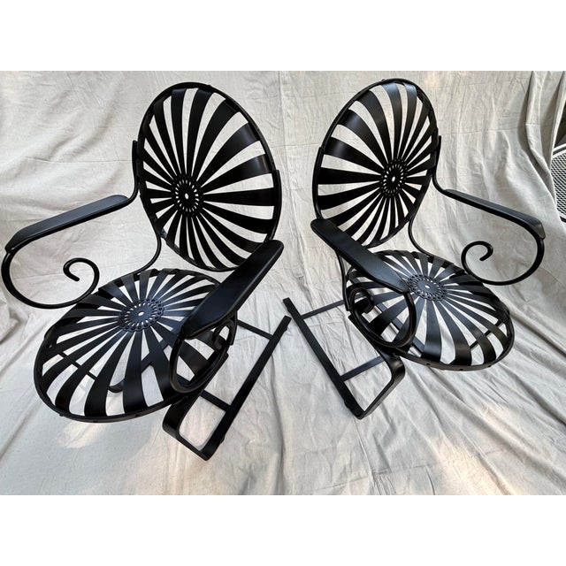 1960s Francois Carre Curvy Iron Porch Rockers - Set of 2, Attributed For Sale - Image 5 of 8