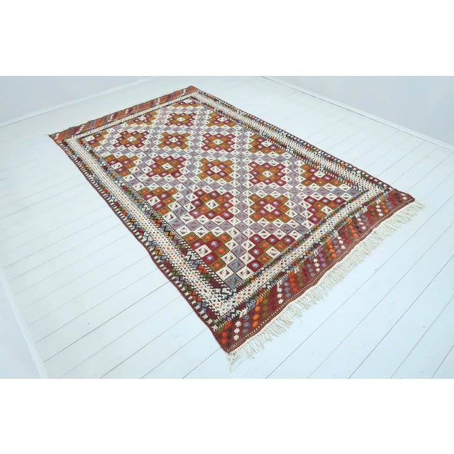 Beautiful vintage turkish kilim rug westhern of turkey from Bergama nomads weaving. This rug made pure handspun wool and...