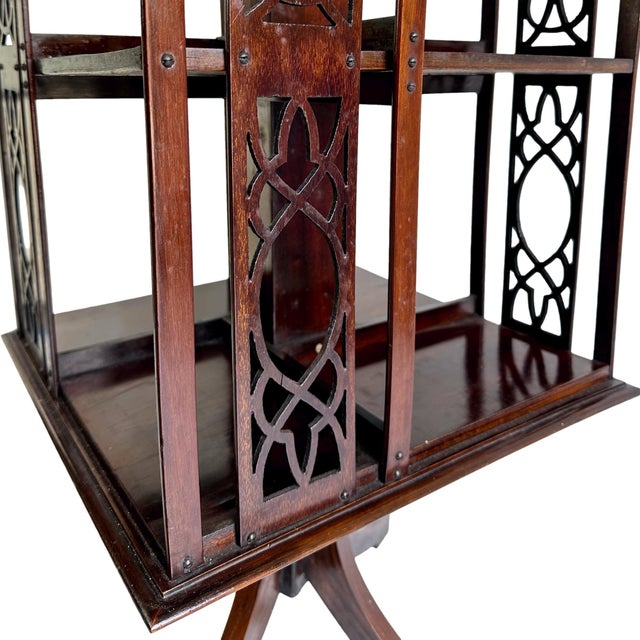 Early 20th Century A Mahogany Revolving Bookcase With Satinwood Inlay, English, Ca. 1900 For Sale - Image 5 of 8