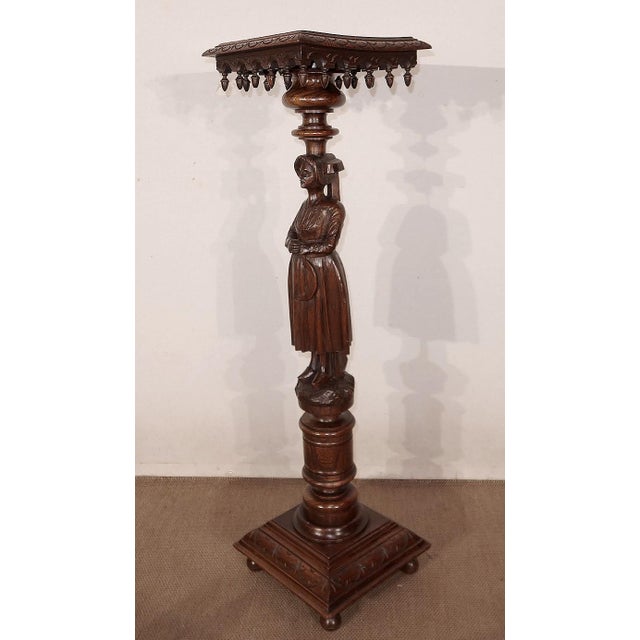Pedestal in Chestnut - 1920s For Sale - Image 9 of 18