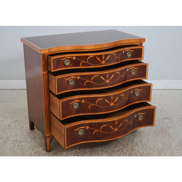 Traditional Baker Colonial Williamsburg Mahogany Bow Front Chest For Sale - Image 3 of 18