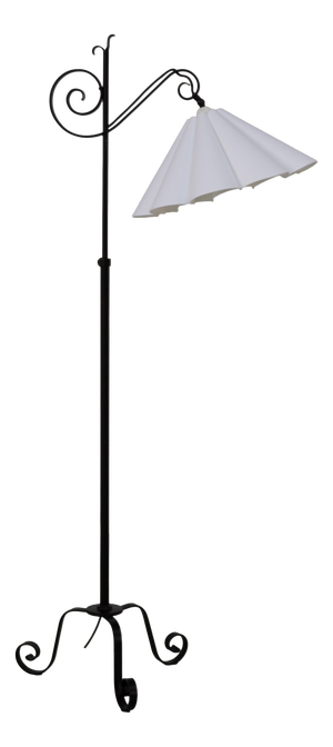 Art Deco Danish Tripod Floor Lamp in Wrought Iron, 1940s