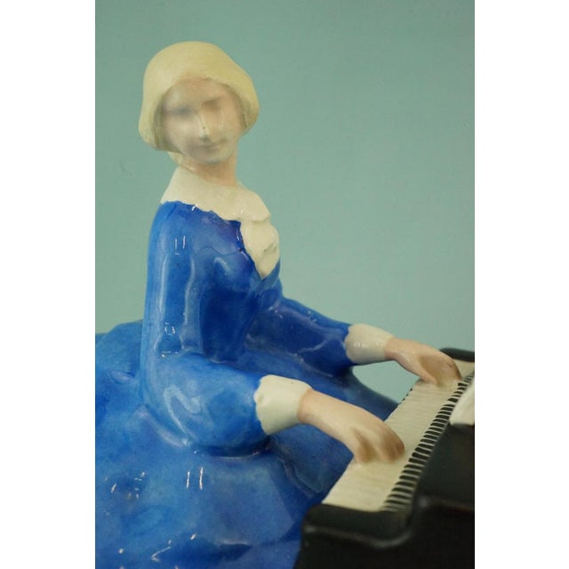 20th Century Ceramic Sculpture of Lady on a Piano by Bertold Loffler for Wiener Keramik in Powolny, Austria For Sale - Image 18 of 18