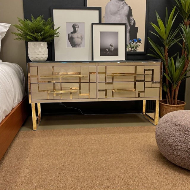 Not Yet Made - Made To Order Sideboard in Gold and Brass Glass from Justfurnituress SRL For Sale - Image 5 of 18