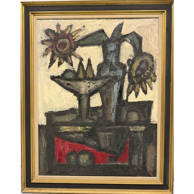Alexander Povlovic Sachal, Still Life, 1963, Oil on Canvas, Framed For Sale