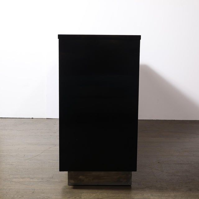 1930s Art Deco Machine Age Ebonized Walnut & Aluminum Sideboard by Walter Dorwin For Sale - Image 9 of 17