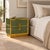 Olive Green Glass Nightstand with Recessed Brass Plinths, Italy, Set of 2 For Sale - Image 10 of 11