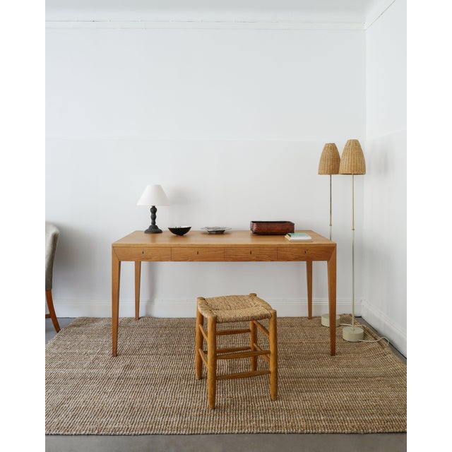 Mid-Century Swedish S-1871 Floor Lamp in Metal & Rattan from Hans-Agne Jakobsson, Sweden, 1950s For Sale - Image 6 of 13