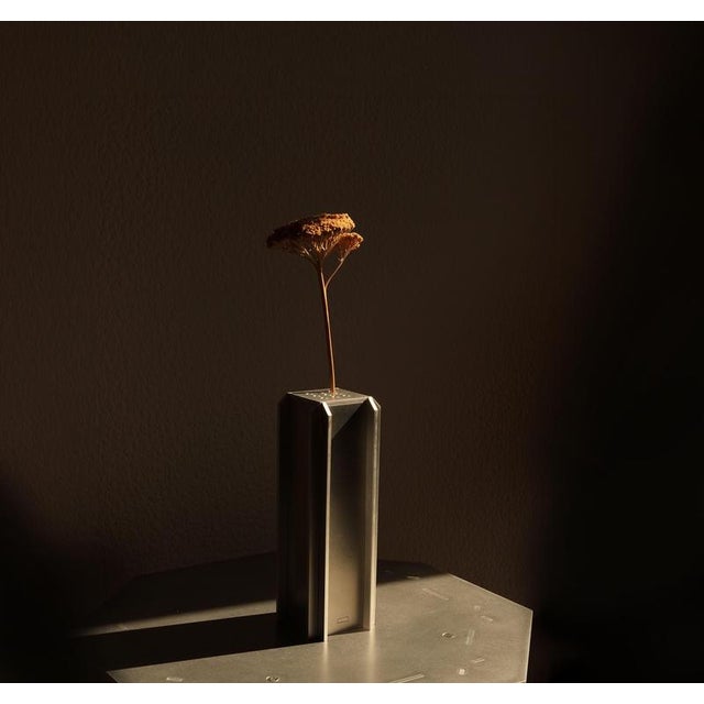 Specimen Vessel Aluminium Vase by Bureau of Entropy. Limited edition, numbered & signed. Dimensions: W 8 x D 8 x H 22 cm....