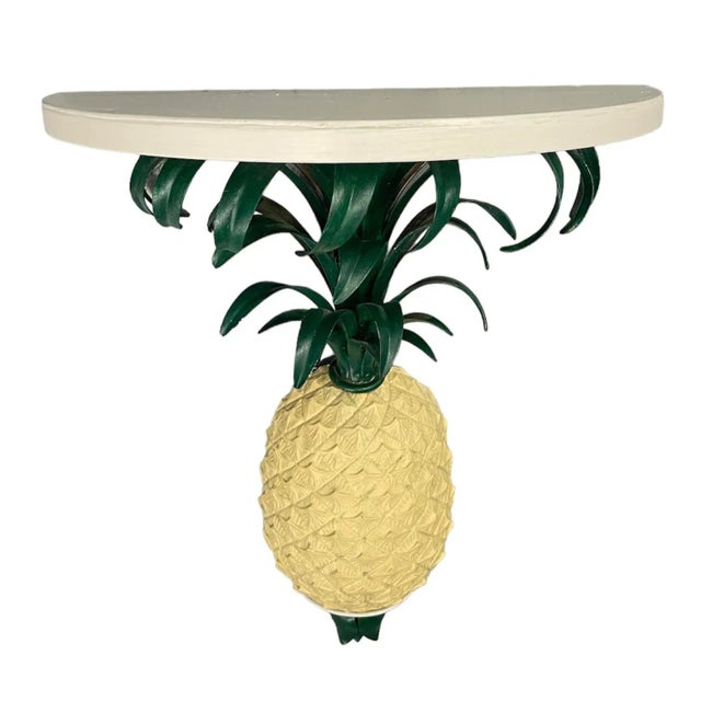 Green Vintage Custom Tole Palm Tree Wall Shelves For Sale - Image 8 of 12