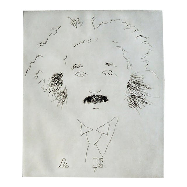 "A E" Albert Einstein Portrait #7 by Lilya Vorobey For Sale
