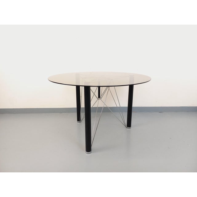 Vintage round dining table from the 1980s, a beautiful and original design in the postmodern style of Niels Bendtsen or...