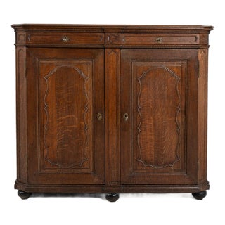 Early 19th Century France Rich Walnut Brown Carved Walnut Two-Door Buffet For Sale