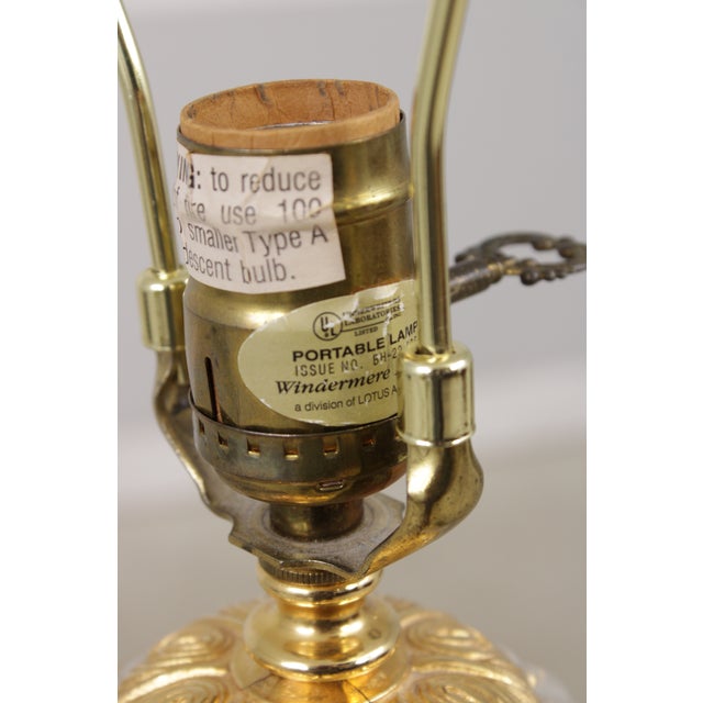 1980s Pair Sunning Italian Brass & Crystal Urn Style Table Lamps For Sale - Image 14 of 16