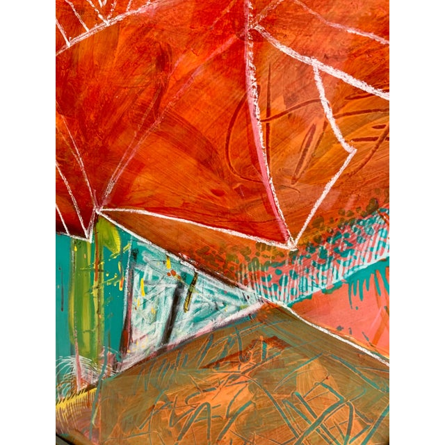 Roger Kast's Untitled Abstract Impressionism Mixed Media Painting, Framed. Beautiful use of color and invocation of...