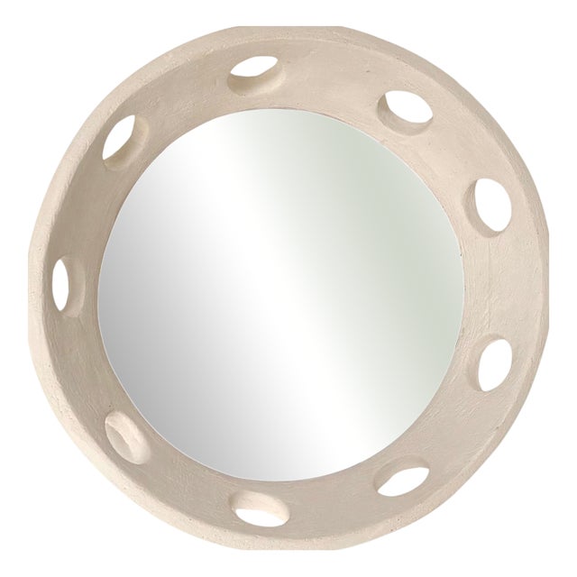 Tondo Handmade Ceramic Mirror by Renzo Maar For Sale