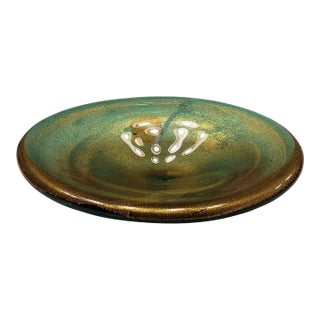 Pauly & C Murano Green Aventurine Glass Bowl 1930s For Sale