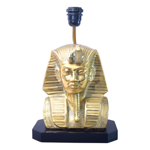 Vintage Regency Style Pharaoh Tutankhamun Lamp in Brass For Sale