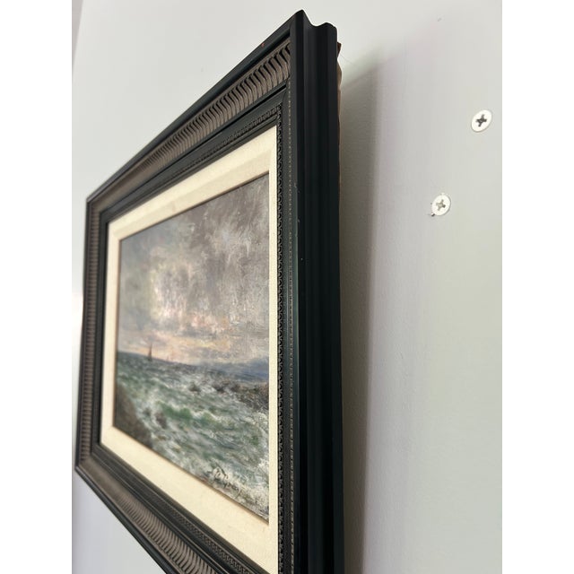 Blue Early 20th Century British Maritime Artwork by a.j. Gray, Signed O, Seascape Oil Painting For Sale - Image 8 of 12