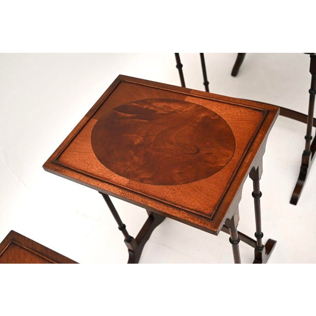 Brown Vintage Georgian Style Nesting Tables, 1930, Set of 4 For Sale - Image 8 of 11