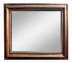 French Louis XVI Style Gold Painted Rectangular or Horizontal Beveled Mirror