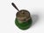 Art Deco, Snuff or Cocaine Lidded Pot, Green Art Glass, Sterling Silver, 1930s For Sale - Image 4 of 7
