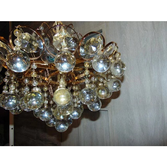 Gilded Brass Chandelier by Christoph Palme for Palwa, 1960s For Sale - Image 9 of 12