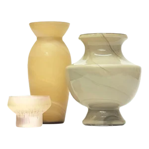 Warm Neutrals Glass Vessel Curation - Group of 3
