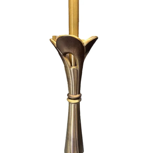Rare Vintage Mid Century Modern Atomic Brass Lamp Hollywood Regency Gold Brutalist For Sale - Image 4 of 12