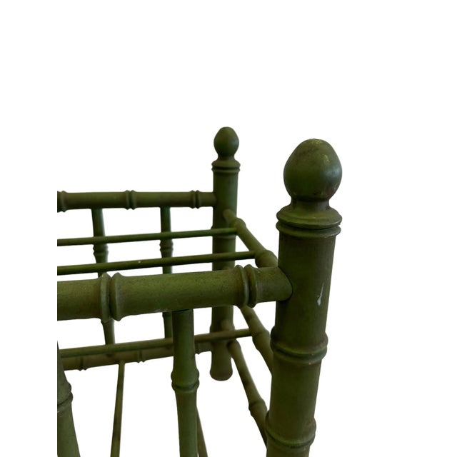 Mid 20th Century Mid 20th Century Faux Bamboo Hollywood Regency Canterbury Magazine Rack For Sale - Image 5 of 12