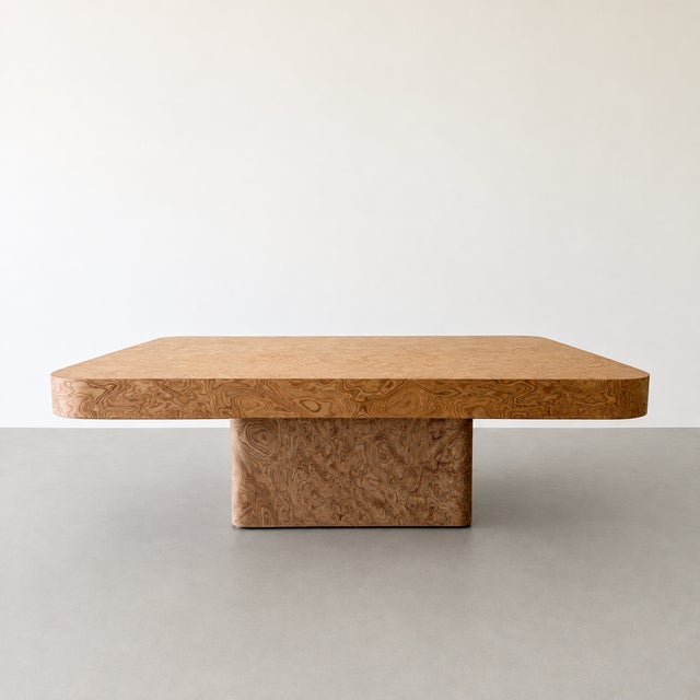 Mid-Century Modern Mid-Century Modern Burlwood Pedestal Cocktail Table, 1970s For Sale - Image 3 of 10