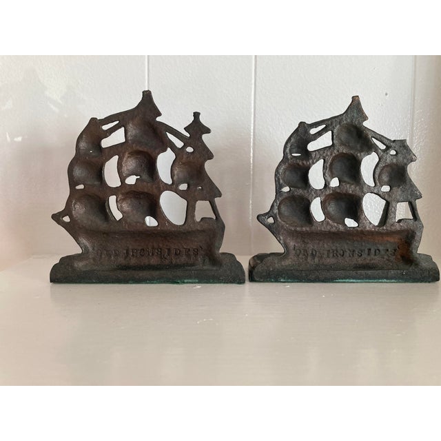 Metal Uss Constitution Bookends For Sale - Image 7 of 7