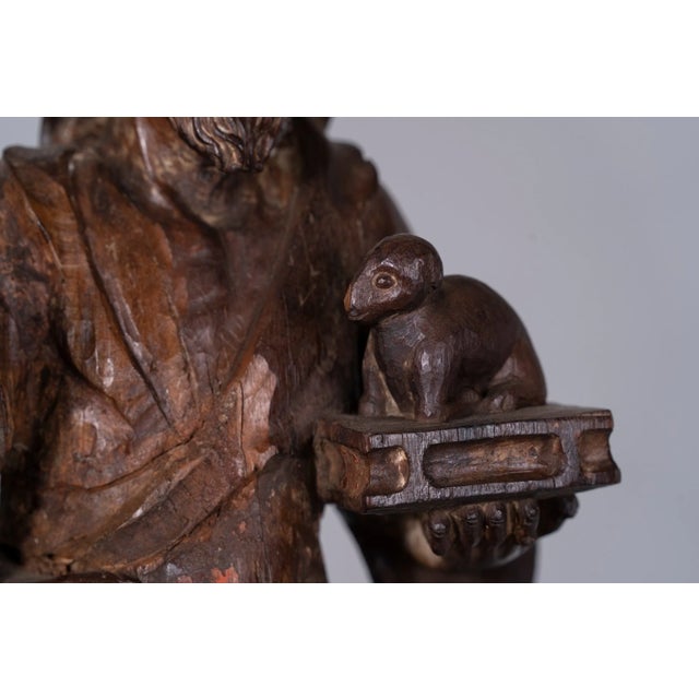 Wood 17th Century French Wooden Saint Figure For Sale - Image 7 of 10