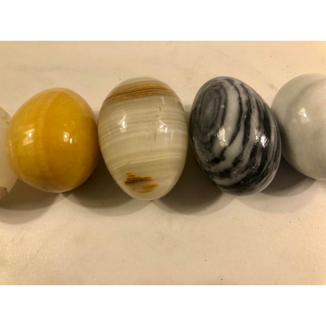 Mustard Vintage Italian Marble Eggs (Set of 7) For Sale - Image 8 of 11