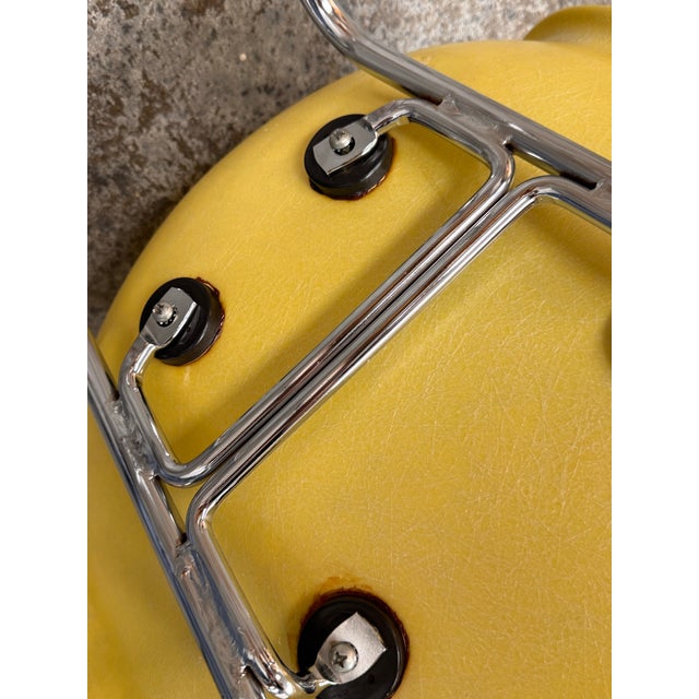 Eames Fiberglass Yellow Shell Counter Stool, Vintage For Sale In San Francisco - Image 6 of 12