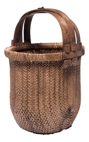 Chinese Bent Handle Fisherman's Basket, circa 1900