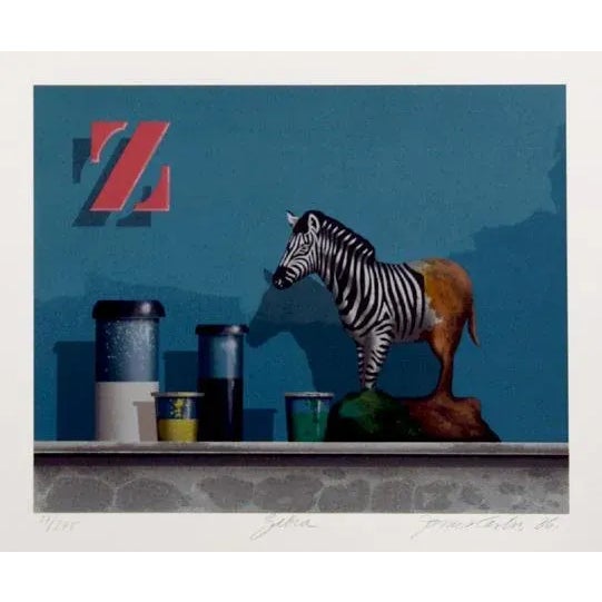 The Toymaker: Zebra James Carter Year: 1986 Size: 22.5 in. x 27 in. Signed and numbered in pencil 23/275
