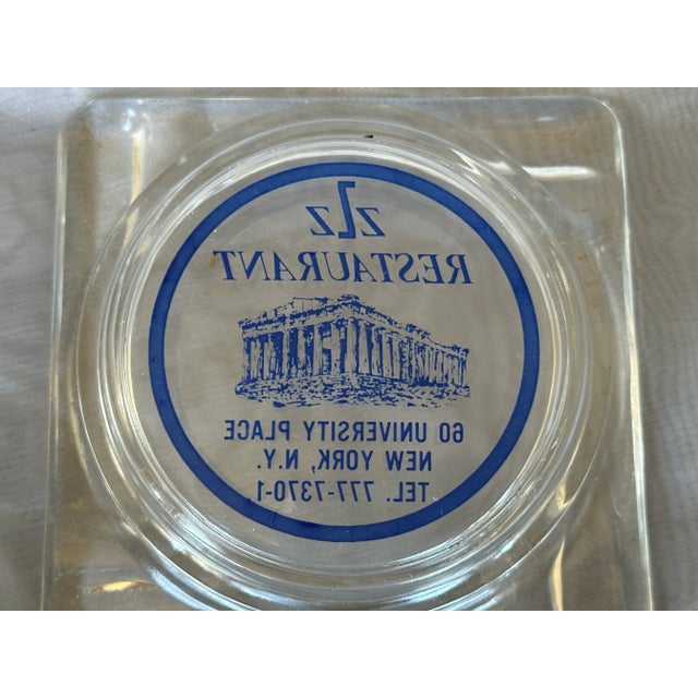 Glass Vintage New York City Glass Restaurant Ashtray For Sale - Image 7 of 9