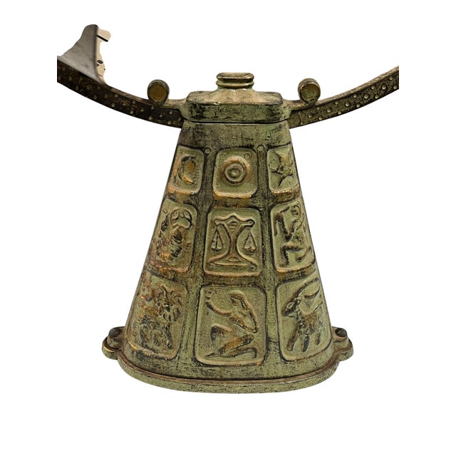 Mediterranean Bronze Armillary With Verdigris Patina Depicting Signs of the Zodiac For Sale - Image 3 of 13