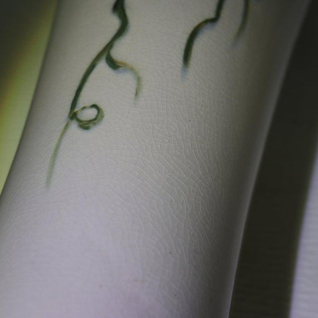 Antique Weller Art Pottery Tall Vase With Grape Vine Pattern Signed C1920 For Sale - Image 10 of 11