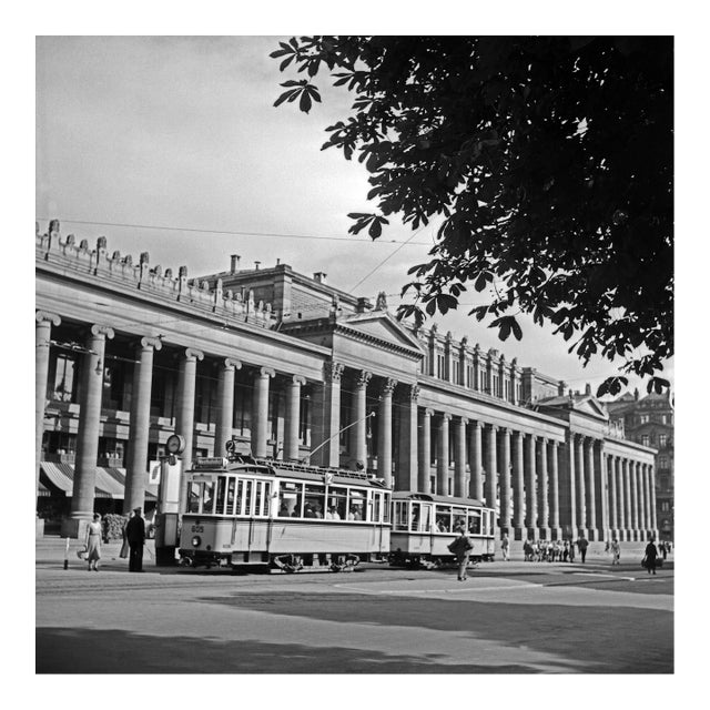 Tram Line No.2 Front of Koenigsbau Palace, Stuttgart Germany, 1935 For Sale